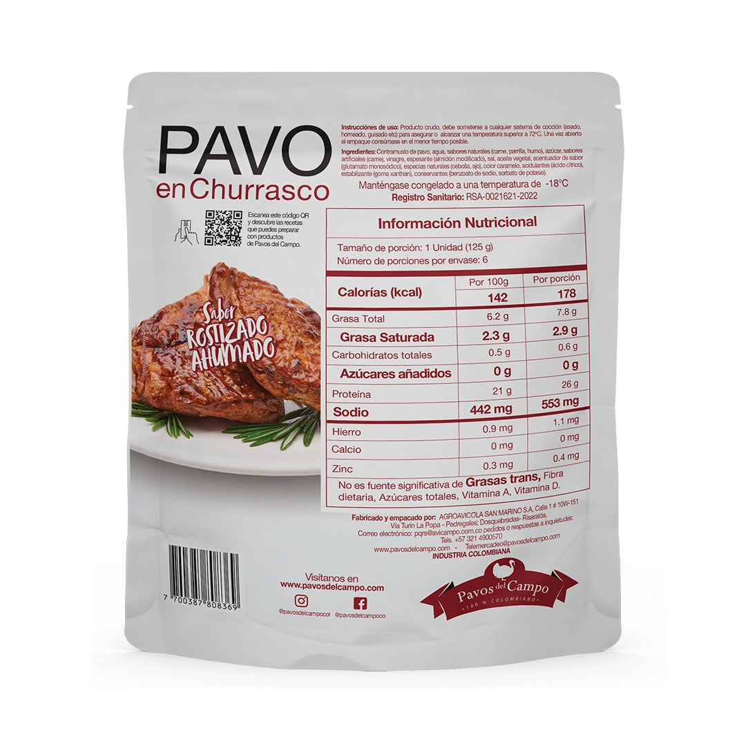 Churrasco de Contramuslo de Pavo Pavos del Campo