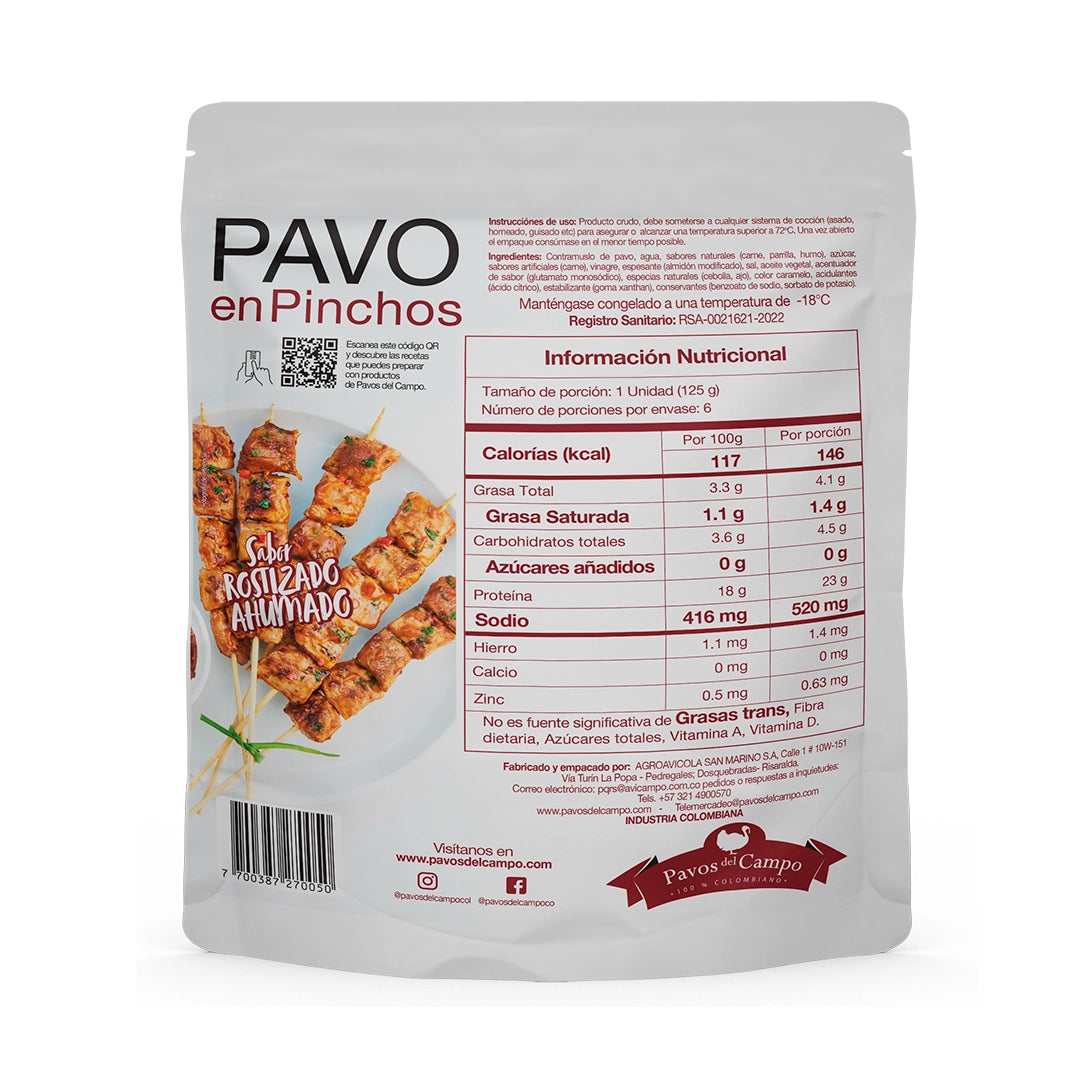 Pinchos de Pavo Pavos del Campo