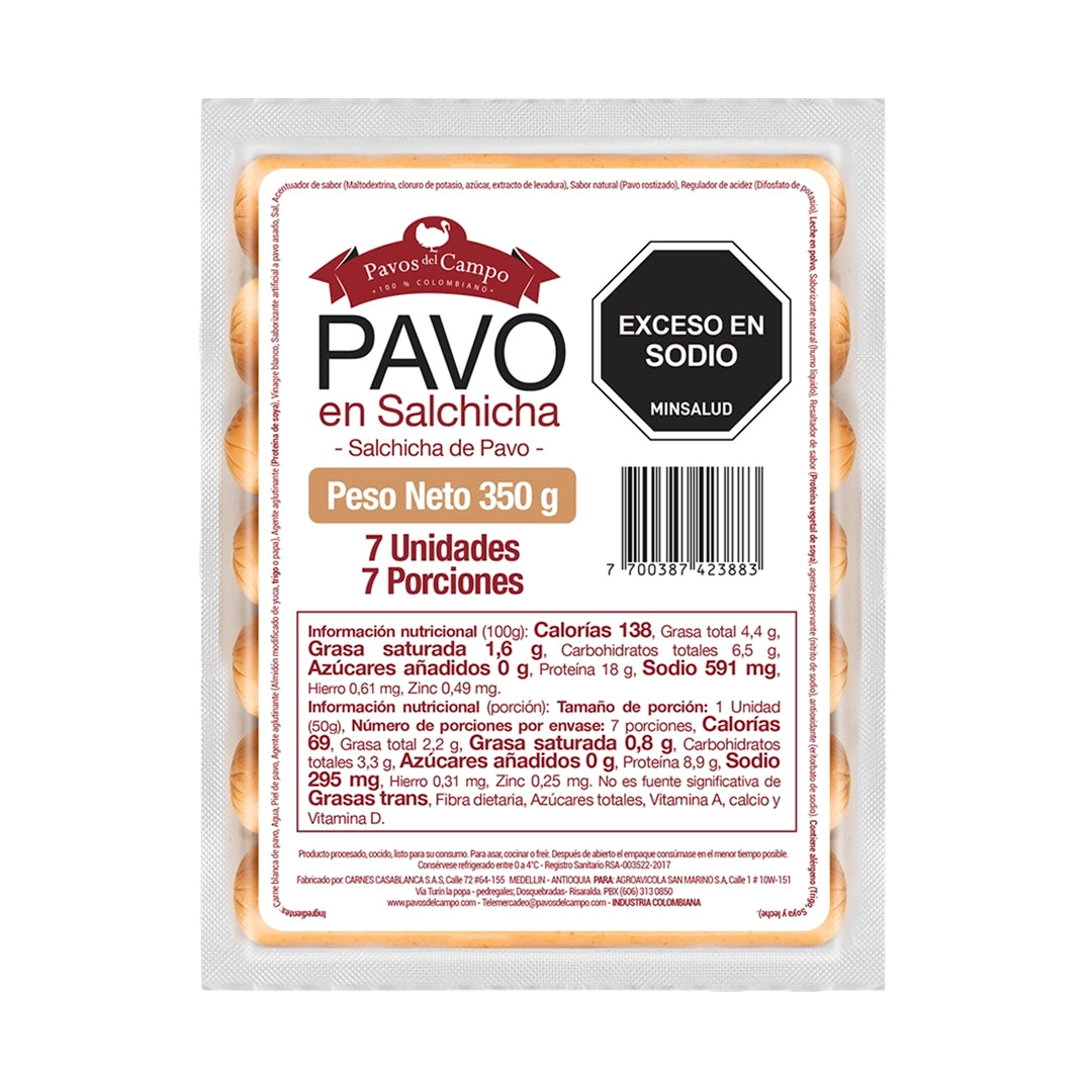 Salchichas de Pavo Pavos del Campo