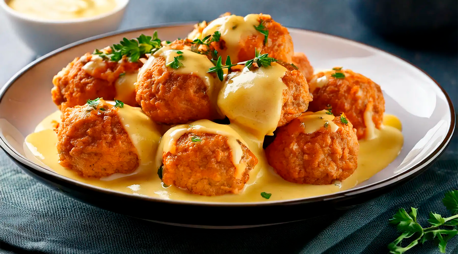 Albondigas de pavo con salsa de queso