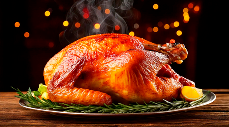 Pavo Festivo con Relleno de Carnes y Frutas,