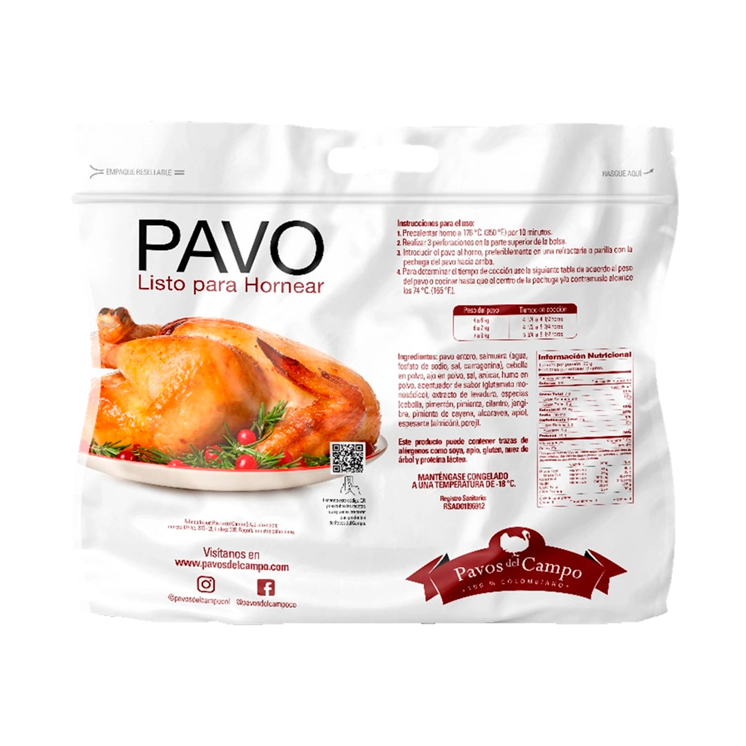 Pavo Listo para Hornear Pavos del Campo